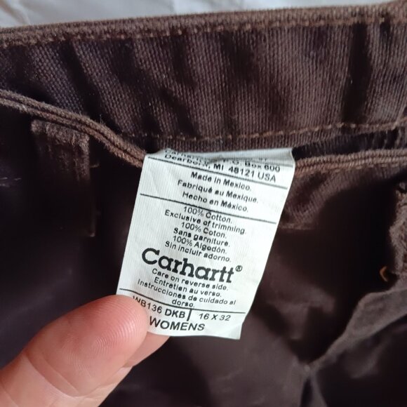 Carhartt Womens Double Knee Work Jeans 16x32 Utility Jeans Vintage 90's Mexico - Picture 4 of 6